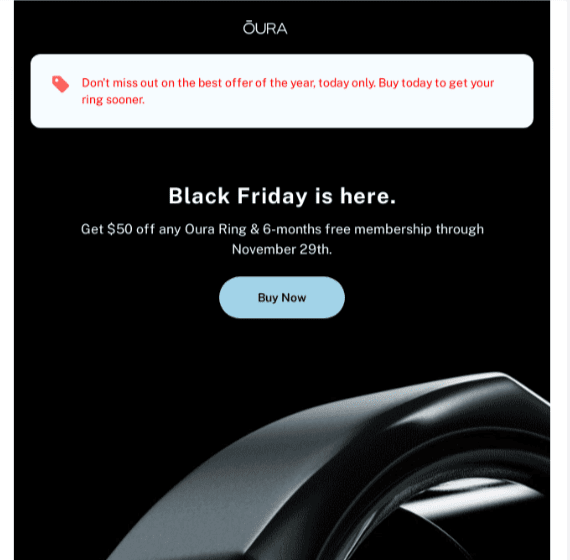 Oura BFCM Email